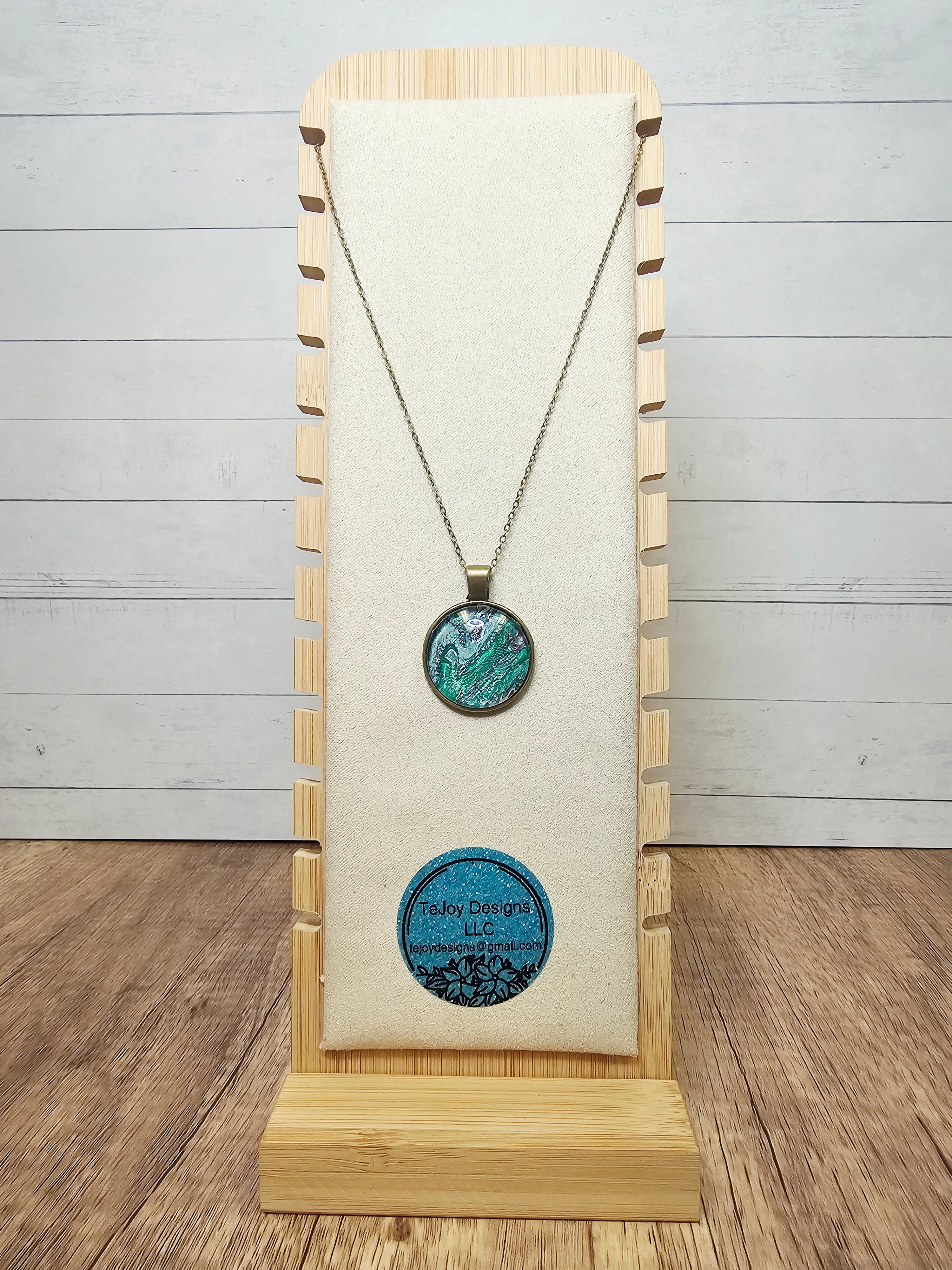 Antique Brass Fluid Art Necklace