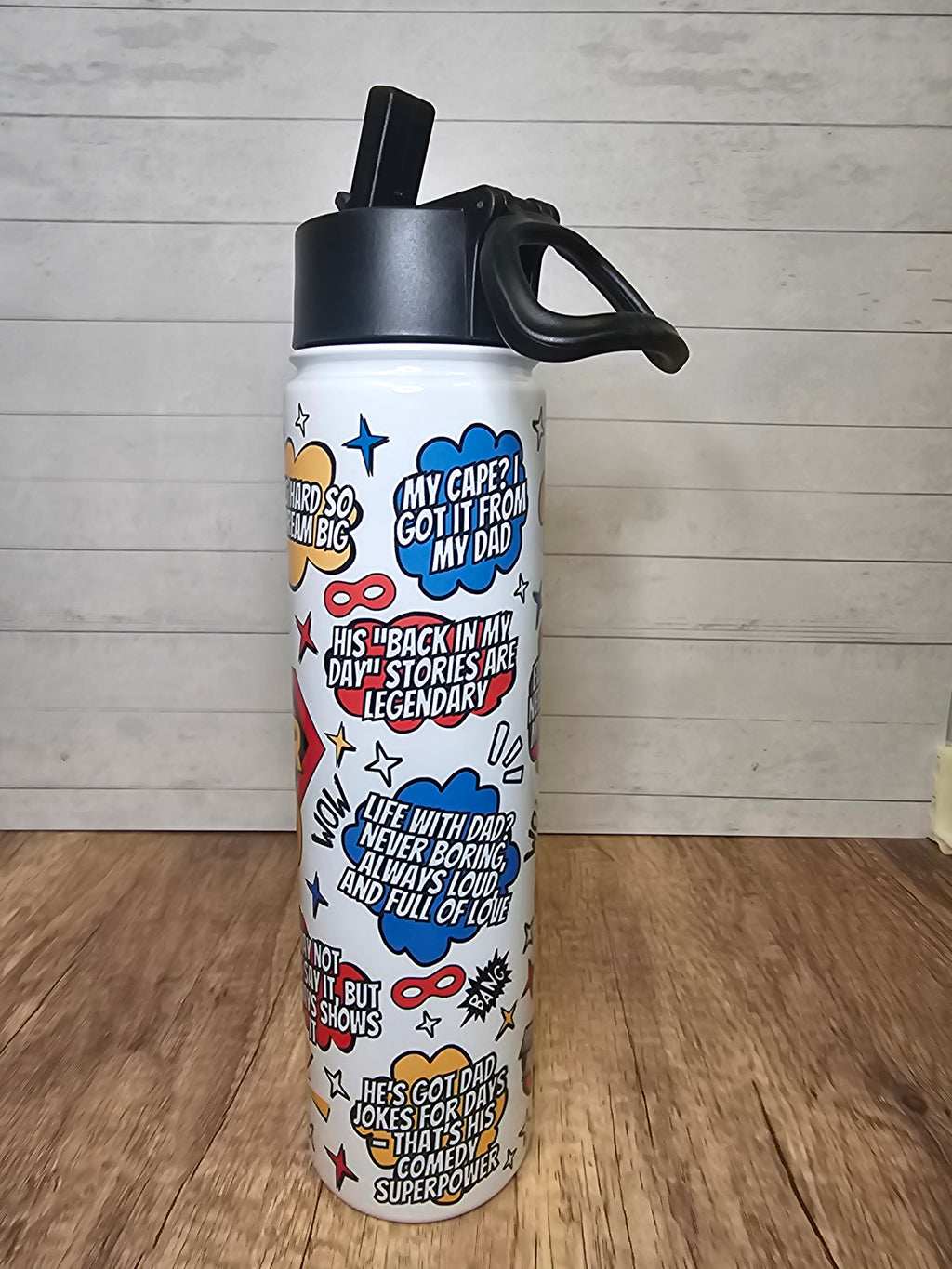 Super Dad Skinny Water Bottle
