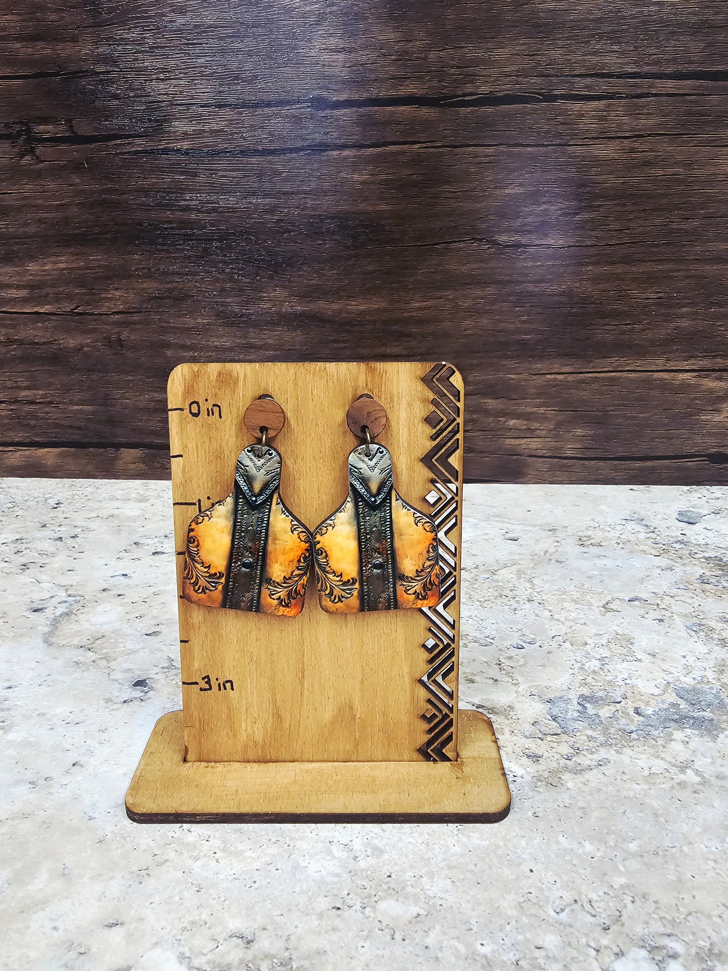 Western Cattle Tag Earrings