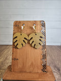 Wooden Golden Leaf Earrings