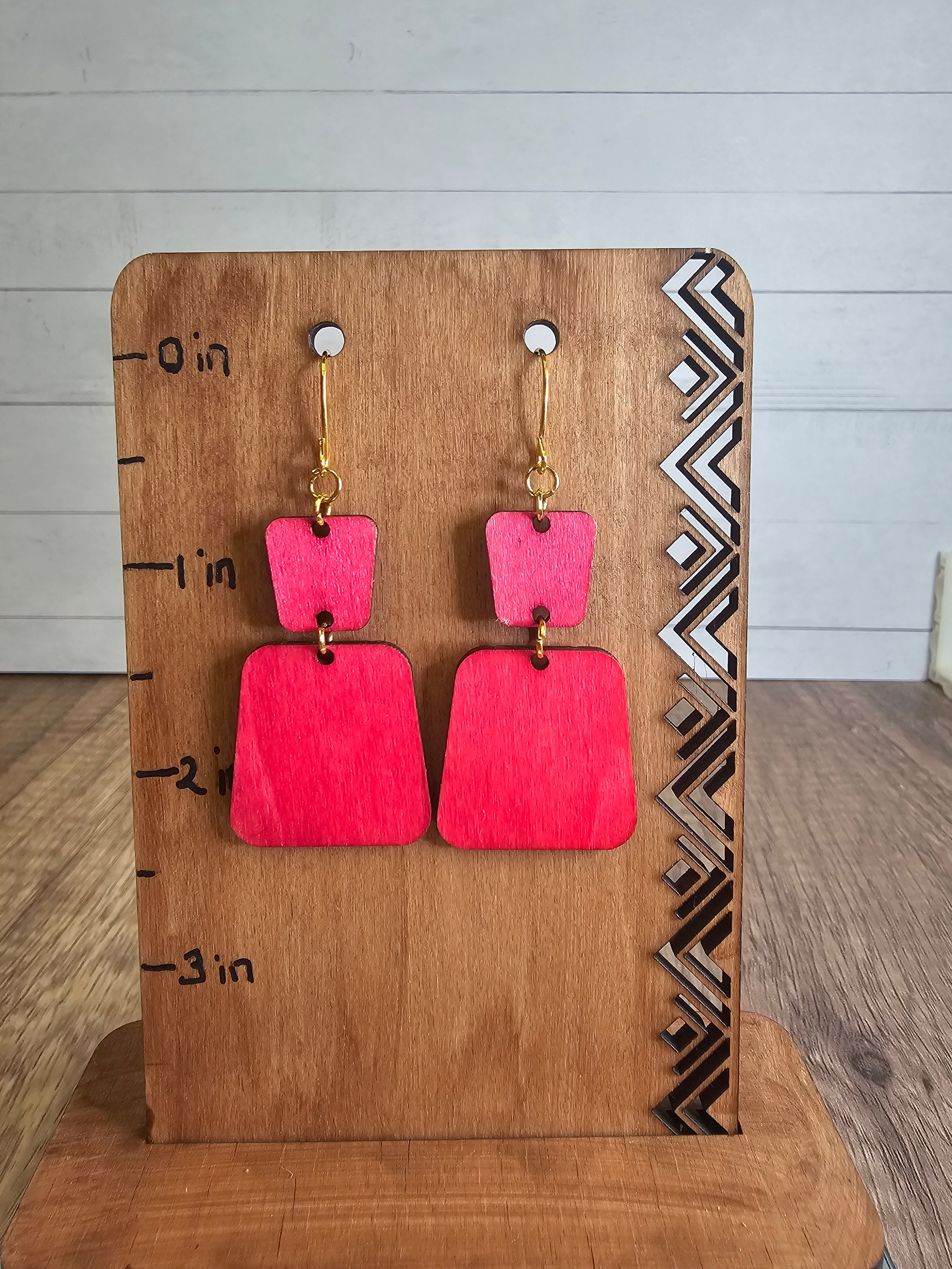 Wooden Dangle Earrings