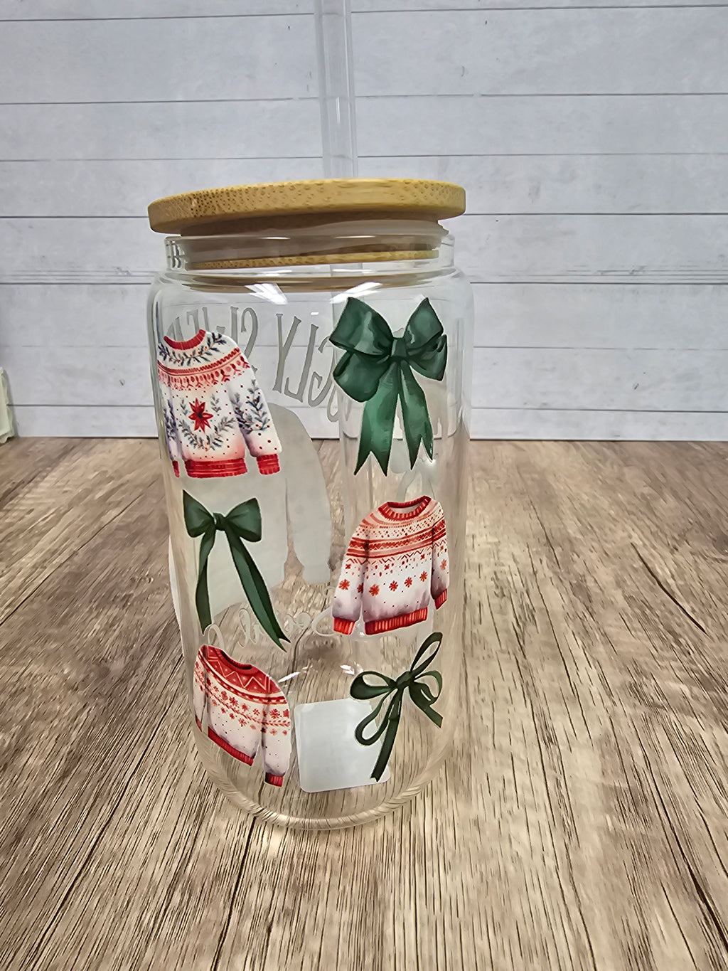 Ugly Sweater Glass Can Tumbler