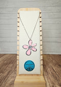 Silver and Resin Flower Necklace