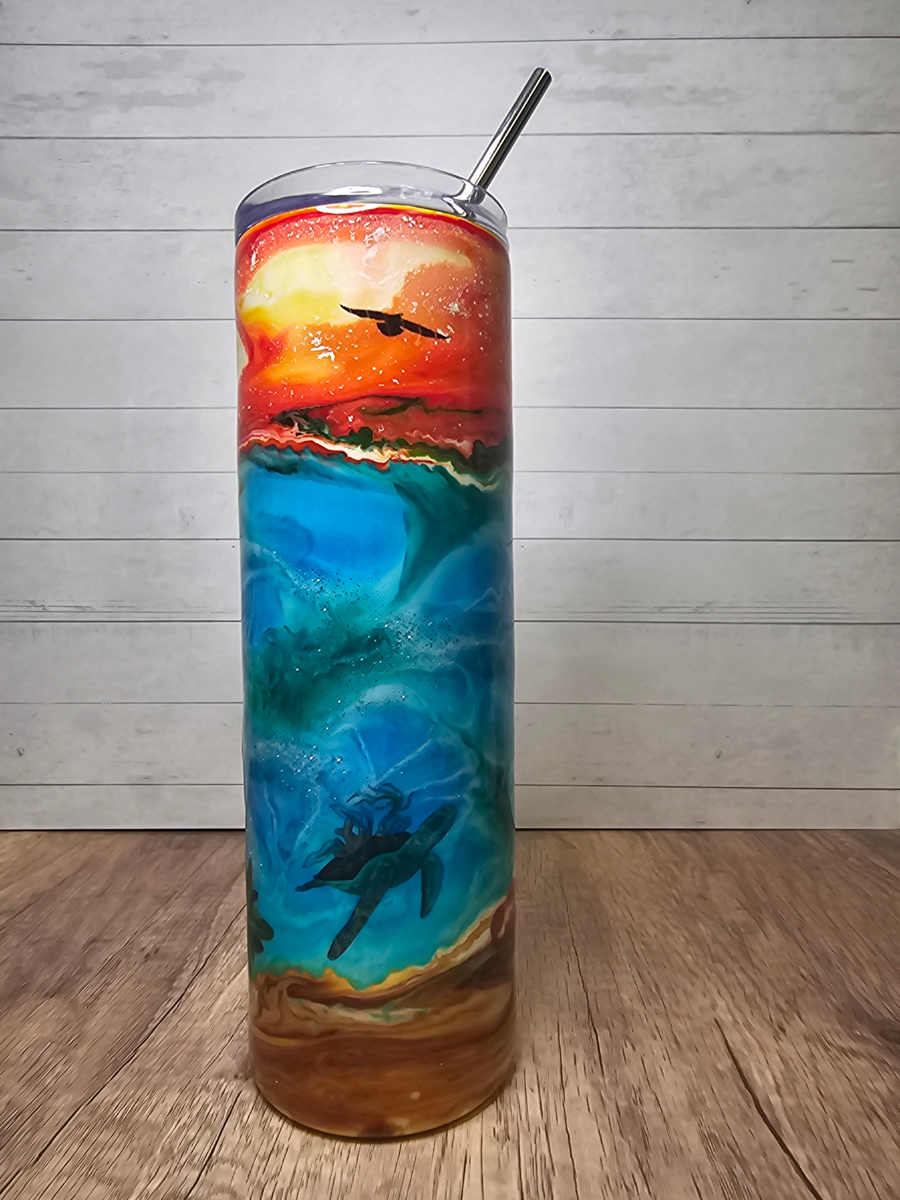 Beach Sunset Scene Tumbler