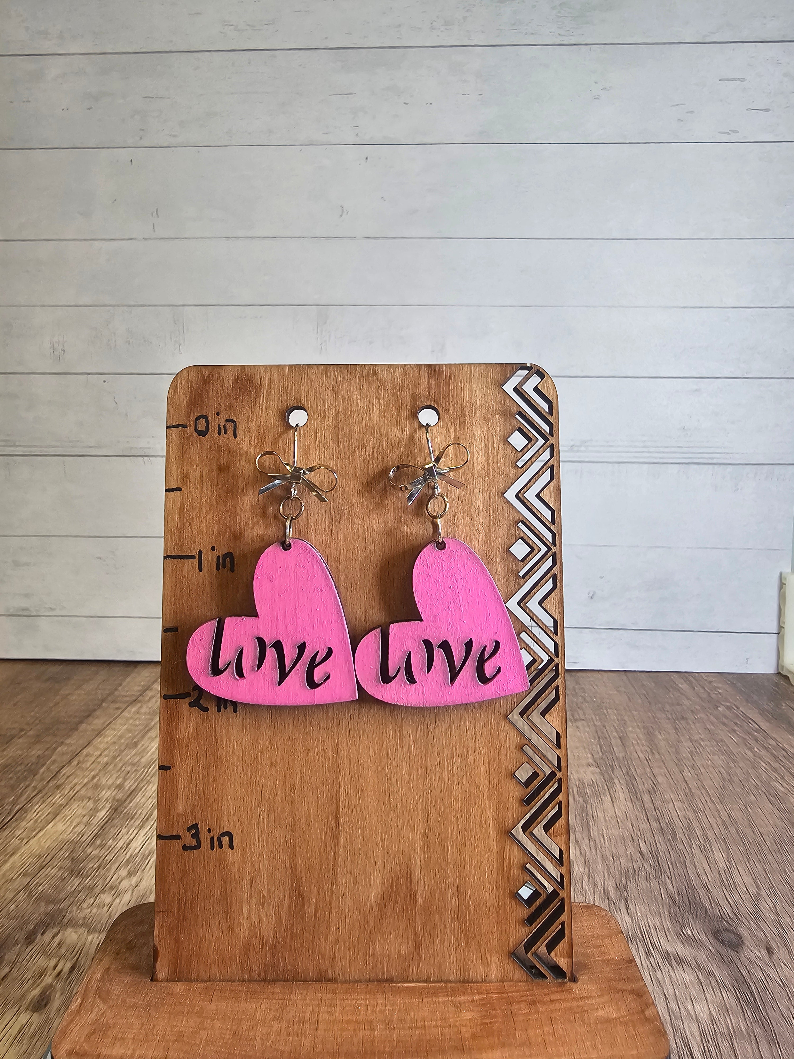 Wooden Love Earrings