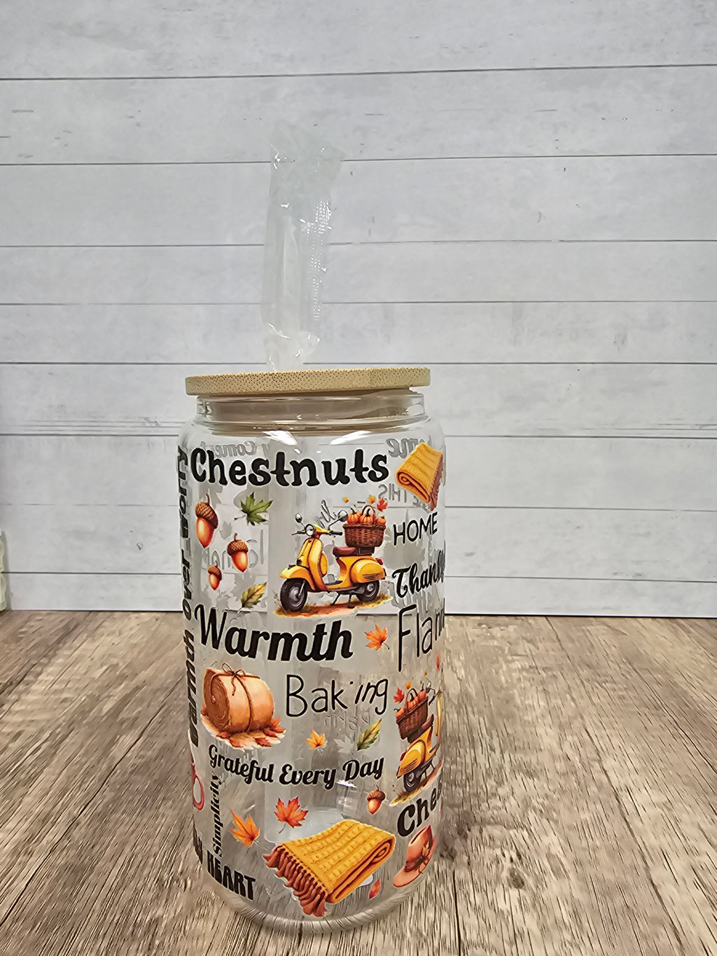 Fall Glass Can Tumbler