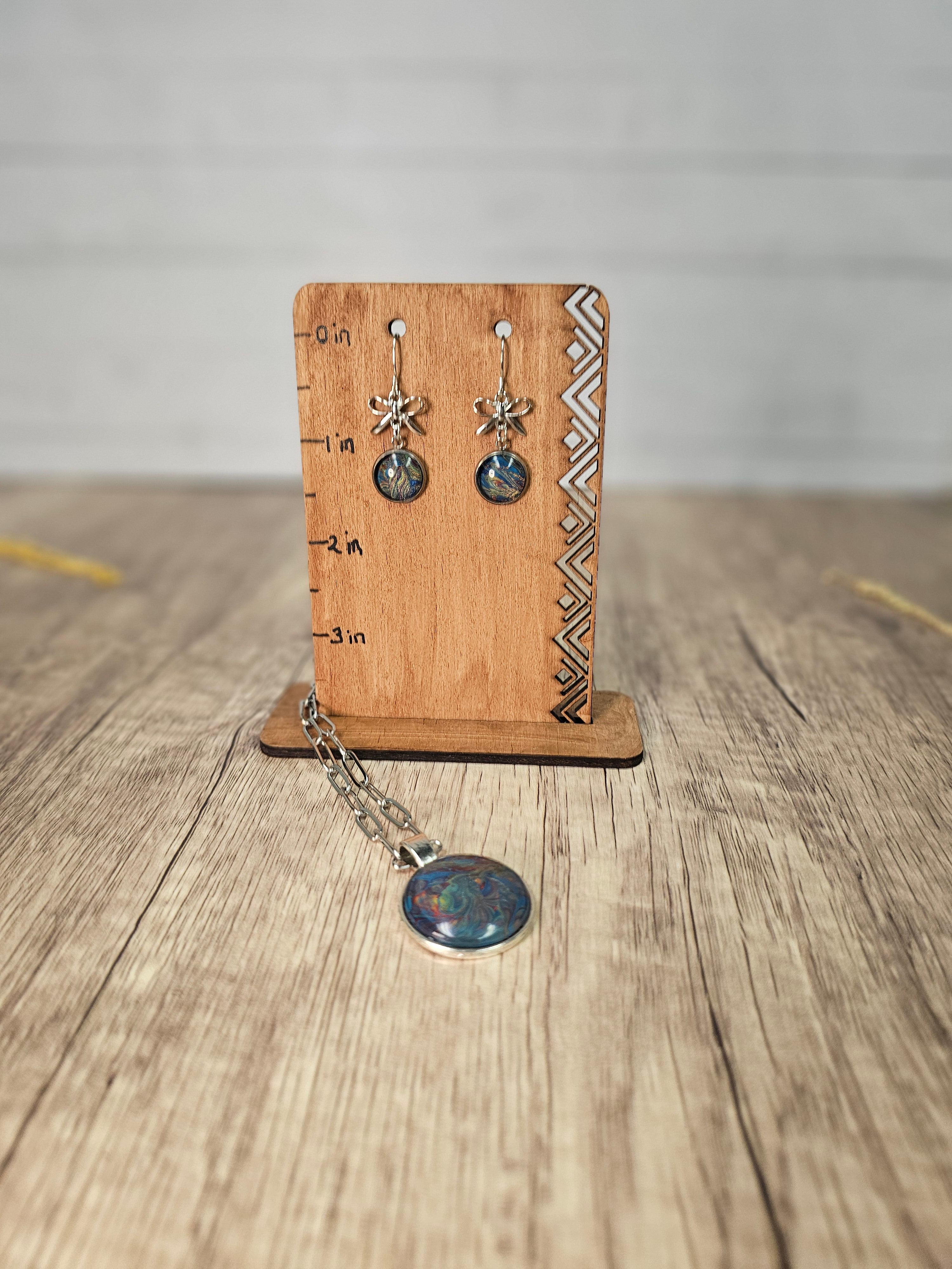 Silver plated round earrings