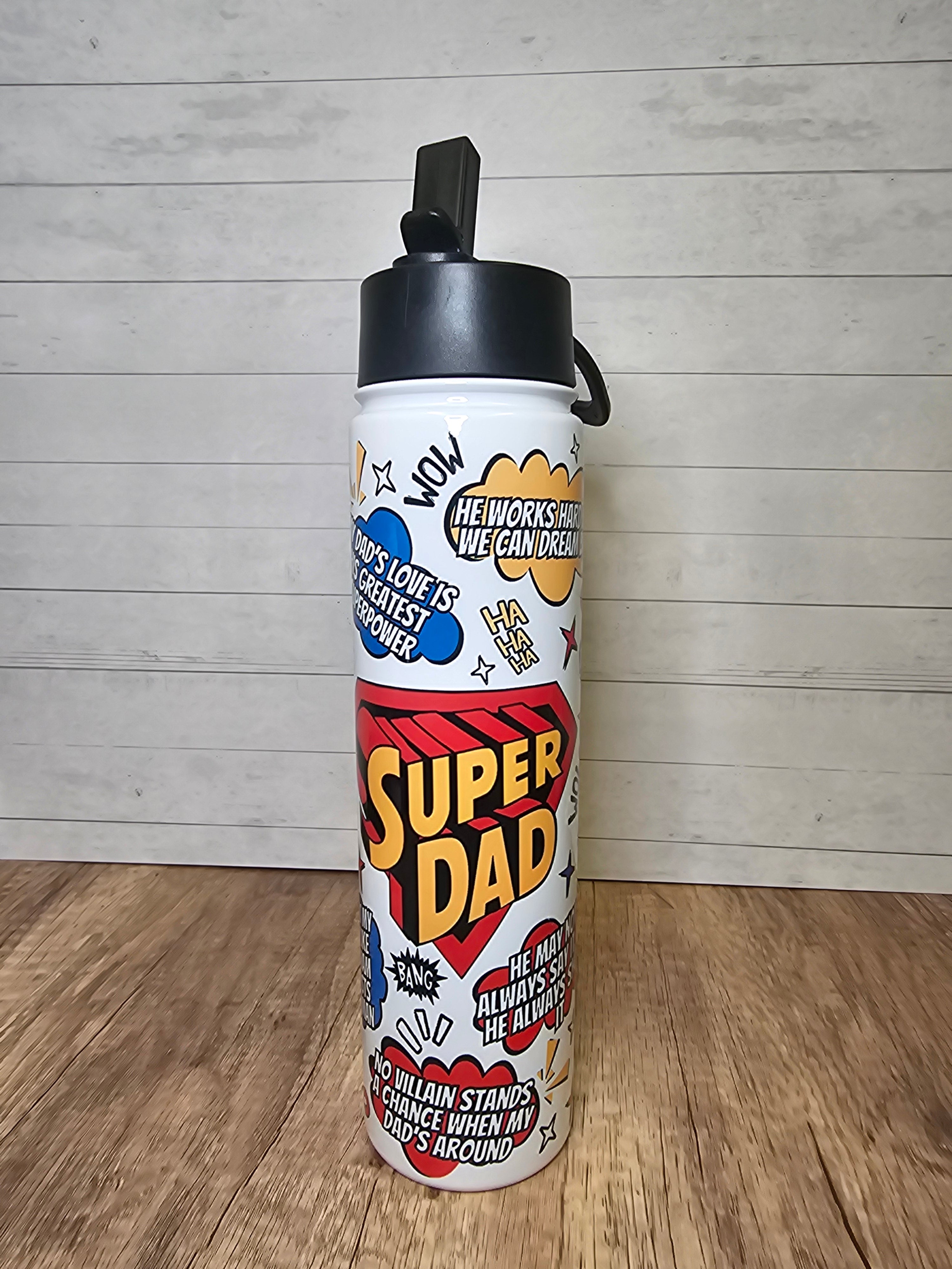 Super Dad Skinny Water Bottle